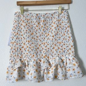 New Yelen Owen x Aqua White/Yellow Floral Skirt Size S